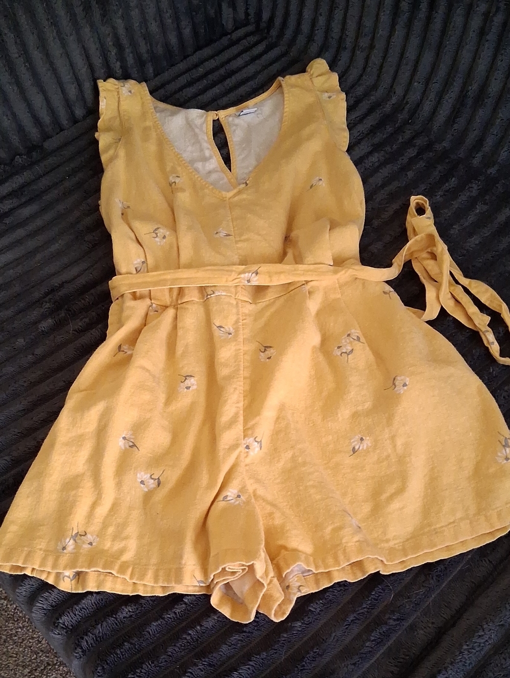 Old Navy Yellow-Trim Floral Romper